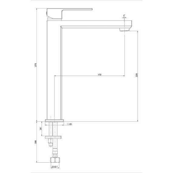 Смеситель для раковины высокий Paini Grazia 21PZ205LL, черный матовый фото 3