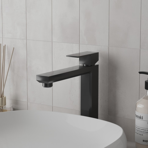 Смеситель для раковины высокий Paini Grazia 21PZ205M, черный матовый фото 2