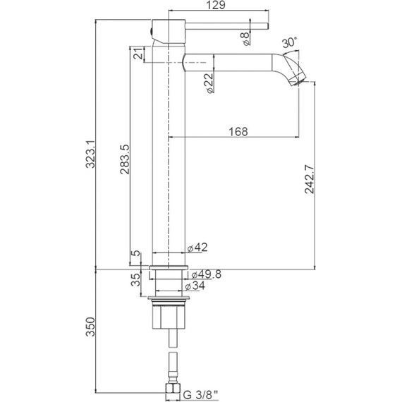 Смеситель для раковины высокий Paini Cox 78PJ205OLL, золото матовое фото 7