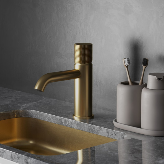 Смеситель для раковины Paini Cox Grip 7GPJ205O, золото матовое фото 2