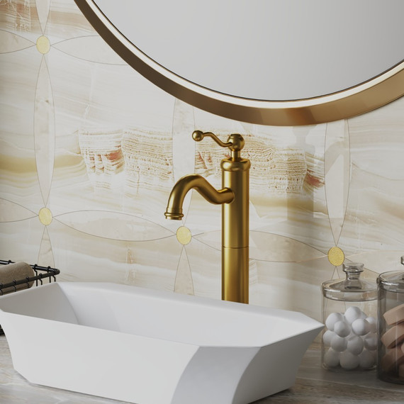 Смеситель для раковины высокий Paini Duomo 88PJ205LL, золото матовое фото 2