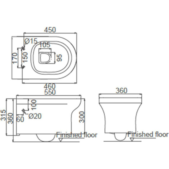 Унитаз подвесной Creo Ceramique Archi с крышкой микролифт - 3 Унитаз подвесной Creo Ceramique Archi с крышкой микролифт фото 3