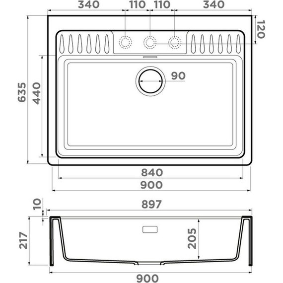 Кухонная мойка Omoikiri Kinokawa 90 WH 4993853, белый, Цвет производителя: белый - 6 Кухонная мойка Omoikiri Kinokawa 90 WH 4993853, белый, Цвет производителя: белый фото 6