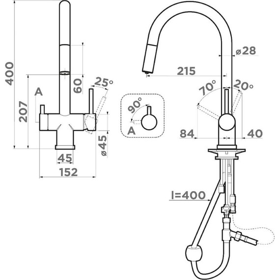Смеситель для кухни Omoikiri Akita-S LG 4994350, светлое золото фото 2