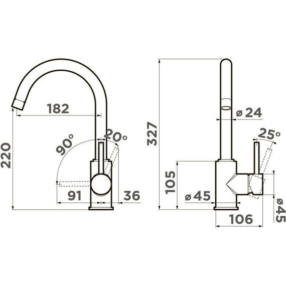 Смеситель для кухни Omoikiri Shinagawa PL-P 4974107, платина фото 2