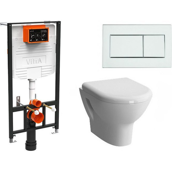 Инсталляция с подвесным безободковым унитазом Vitra Zentrum L-Box 9012B003-7206 фото 