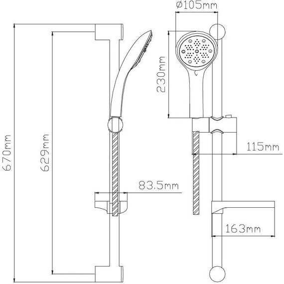 Душевой гарнитур Diadonna D64-0001 фото 2