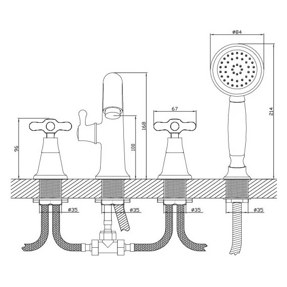 Смеситель для ванны Diadonna D80-111314 фото 2