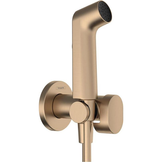 Набор для гигиенического душа Hansgrohe Bidette S 1jet EcoSmart 29232140, шлифованная бронза (без скрытой части) фото 