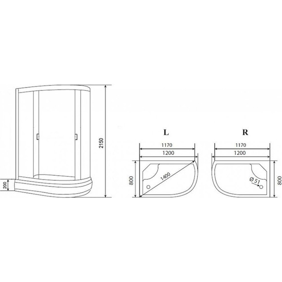 Душевая кабина Loranto 120x80 см CS-66120-20 R F, хром/матовое - 3 Душевая кабина Loranto 120x80 см CS-66120-20 R F, хром/матовое фото 3
