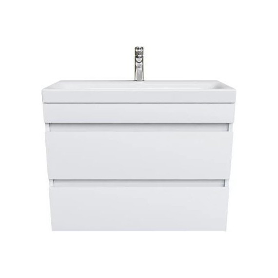 Тумба подвесная с раковиной Iddis Zodiac 80 см ZOD8CB0i95K, белый матовый фото 2