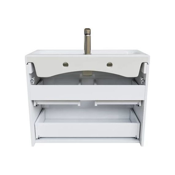 Тумба подвесная с раковиной Iddis Zodiac 80 см ZOD8CB0i95K, белый матовый фото 3