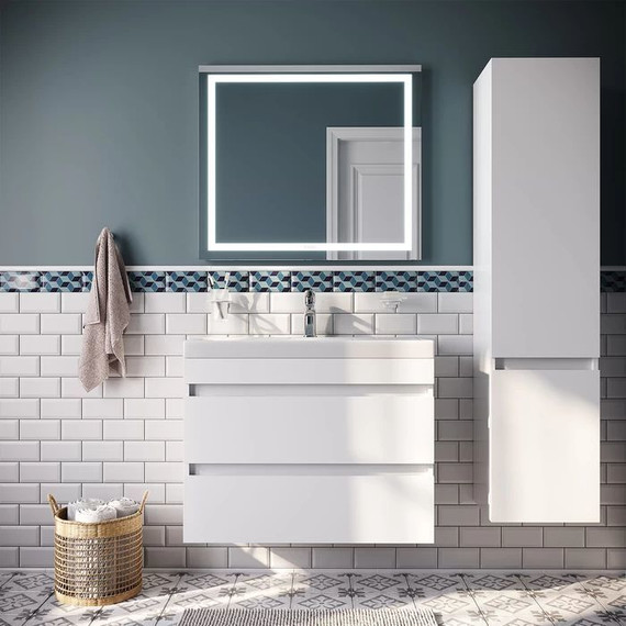 Тумба подвесная с раковиной Iddis Zodiac 80 см ZOD8CB0i95K, белый матовый фото 4