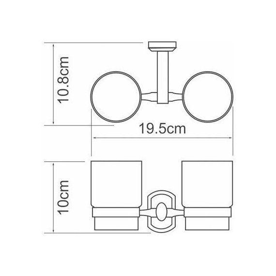 Двойной стакан для зубных щеток WasserKraft Oder K-3028D - 3 Двойной стакан для зубных щеток WasserKraft Oder K-3028D фото 3