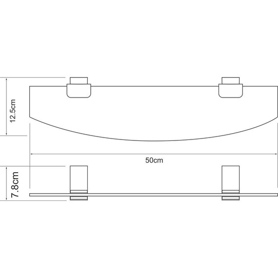 Стеклянная полка WasserKraft Abens K-3224, цвет чёрный - 4 Стеклянная полка WasserKraft Abens K-3224, цвет чёрный фото 4
