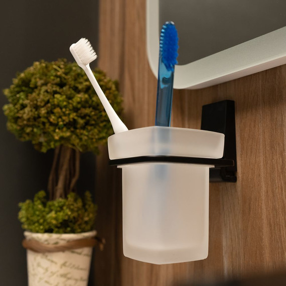 Стакан для зубных щеток WasserKraft Abens K-3228, цвет чёрный - 3 Стакан для зубных щеток WasserKraft Abens K-3228, цвет чёрный фото 3