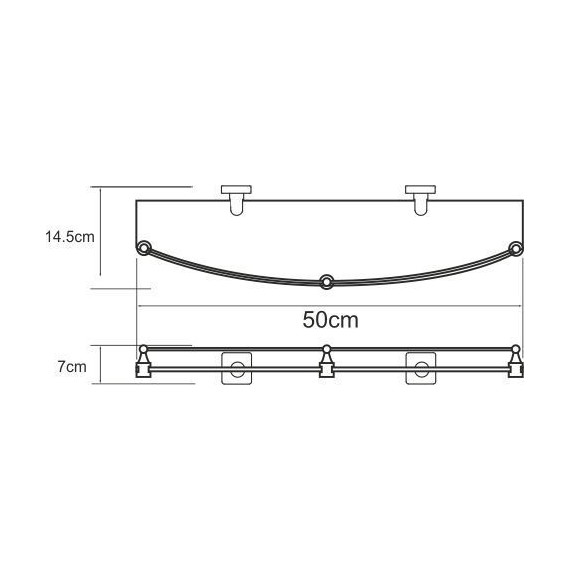 Стеклянная полка WasserKraft Dill K-3944 фото 4