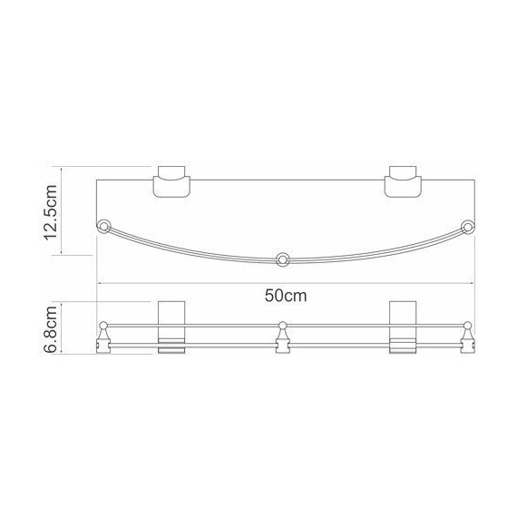 Стеклянная полка WasserKraft Leine K-5044 фото 3