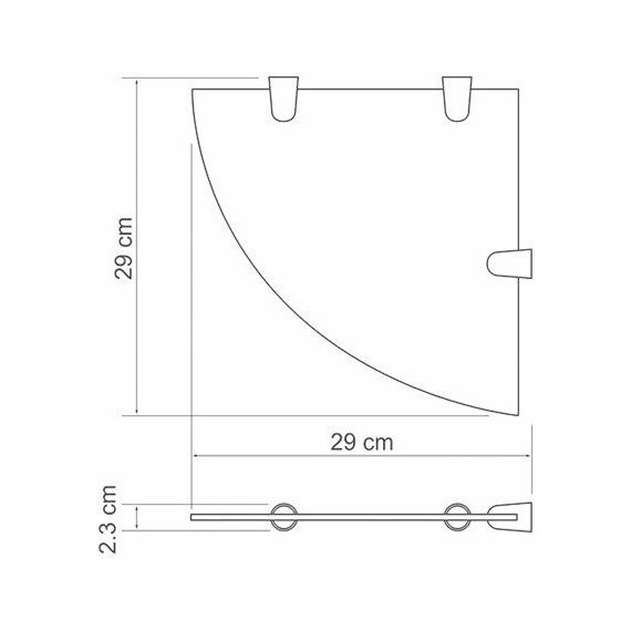 Стеклянная полка угловая WasserKraft K-533 фото 3