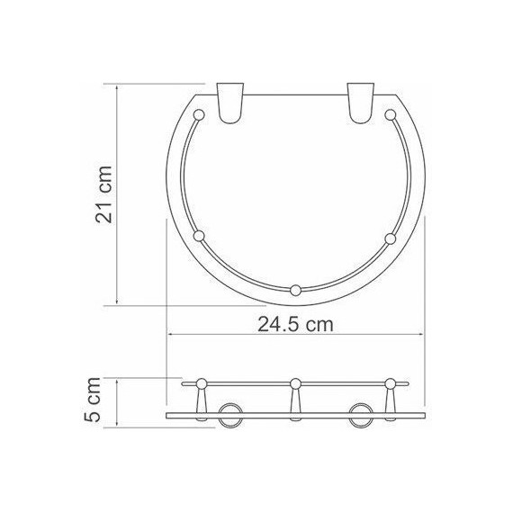 Стеклянная полка WasserKraft K-566 фото 3