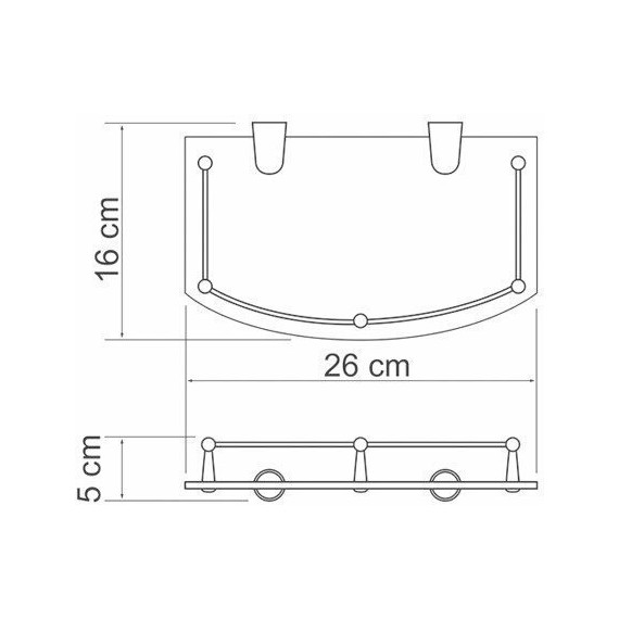Стеклянная полка WasserKraft K-588 фото 3