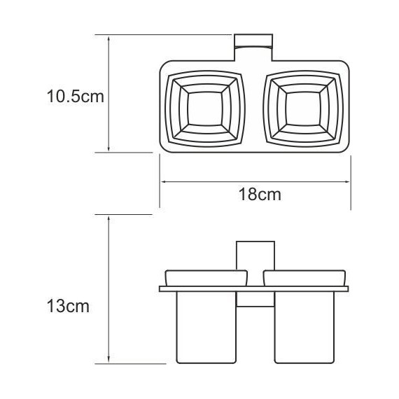 Двойной стакан для зубных щеток WasserKraft Lopau K-6028D фото 4