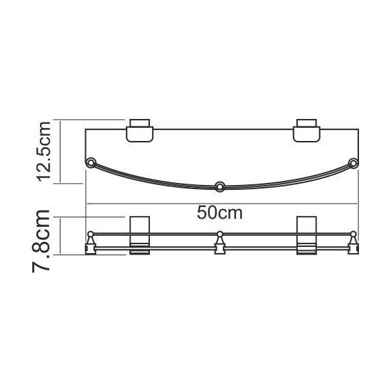Стеклянная полка WasserKraft Lopau K-6044 - 4 Стеклянная полка WasserKraft Lopau K-6044 фото 4