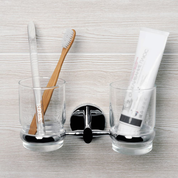 Двойной стакан для зубных щеток WasserKraft Rhein K-6228D фото 2