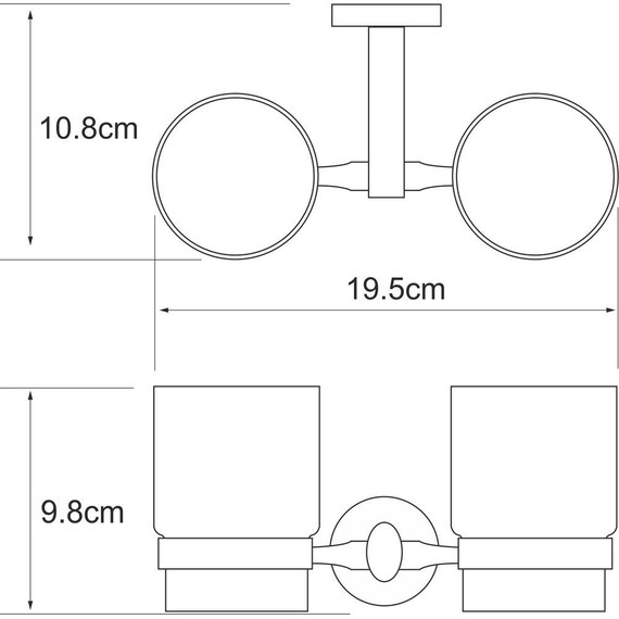 Двойной стакан для зубных щеток WasserKraft Rhein K-6228D фото 3