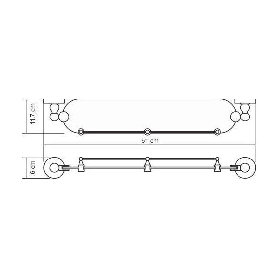 Стеклянная полка WasserKraft Regen K-6944 фото 3