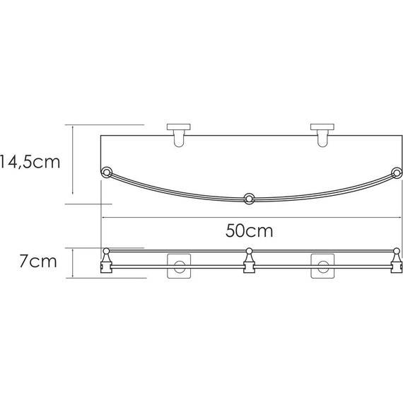 Стеклянная полка WasserKraft Rhin K-8744, цвет никель - 2 Стеклянная полка WasserKraft Rhin K-8744, цвет никель фото 2
