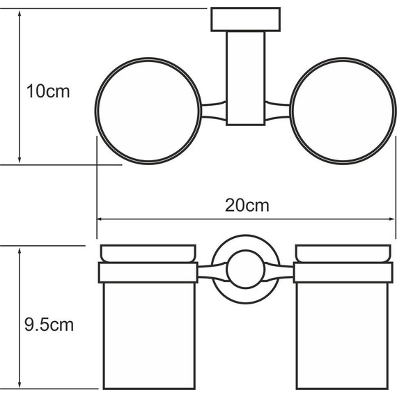 Двойной стакан для зубных щеток WasserKraft Donau K-9428D фото 3