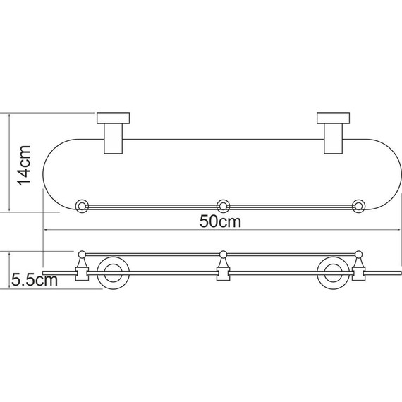Стеклянная полка WasserKraft Donau K-9444 фото 3