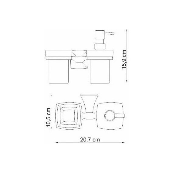Держатель стакана и дозатор для жидкого мыла WasserKraft Wern K-2589 фото 3