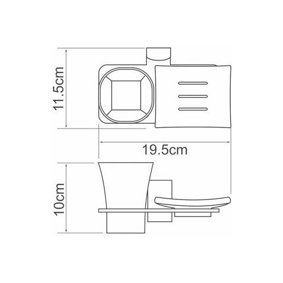 Стакан для зубных щеток с мыльницей WasserKraft Leine K-5026 фото 3