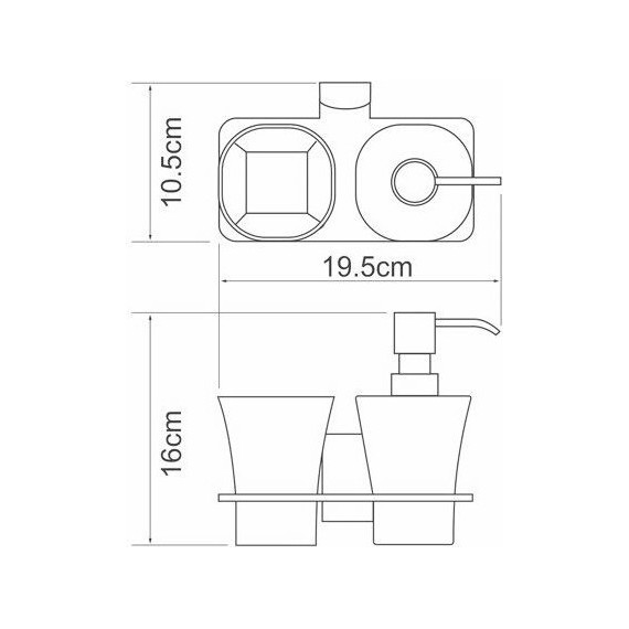 Держатель стакана и дозатор для жидкого мыла WasserKraft Leine K-5089 фото 3