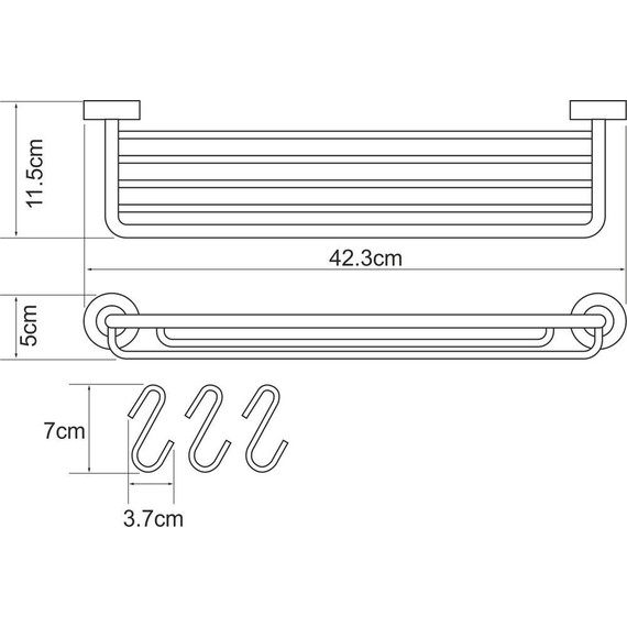 Полка для полотенец с крючками WasserKraft Donau K-9415 - 3 Полка для полотенец с крючками WasserKraft Donau K-9415 фото 3