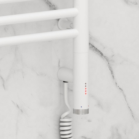 Полотенцесушитель электрический Сунержа Богема 3.0 П16 1000x500 мм (прямая перемычка) 30-5805-1050 R, белый матовый фото 3