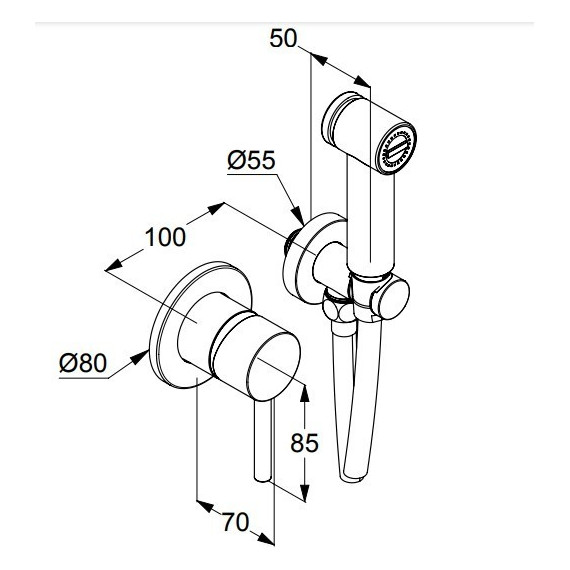 Набор для гигиенического душа Kludi Bozz 389985376, белый матовый фото 2