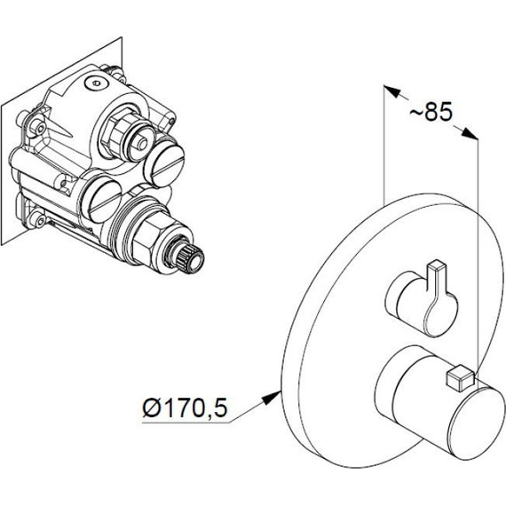 Смеситель для душа с термостатом Kludi Nova Fonte 208355315, белый матовый фото 2