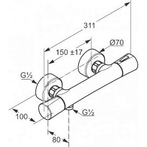 Смеситель для душа с термостатом Kludi Zenta 351003938, черный матовый фото 2