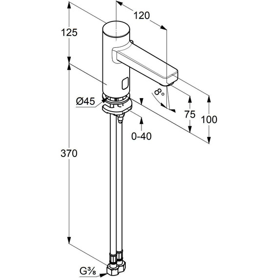 Смеситель для раковины электронный Kludi Zenta E 3810039, черный матовый - 2 Смеситель для раковины электронный Kludi Zenta E 3810039, черный матовый фото 2