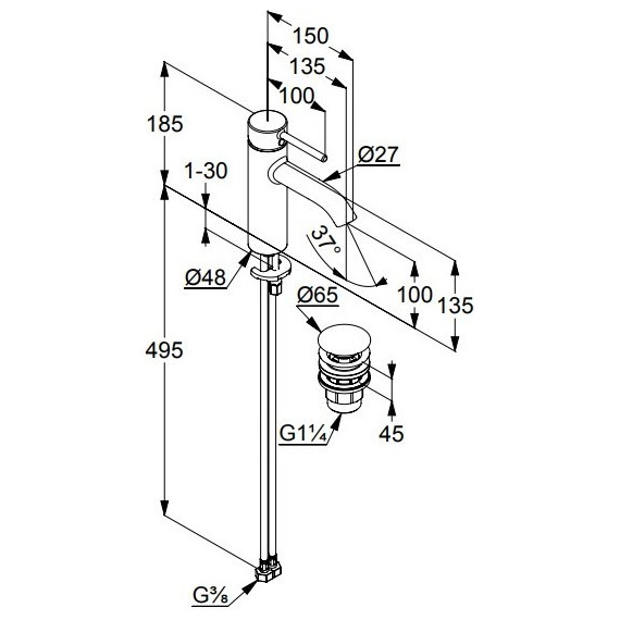 Смеситель для раковины Kludi Bozz 382885376, белый матовый - 2 Смеситель для раковины Kludi Bozz 382885376, белый матовый фото 2