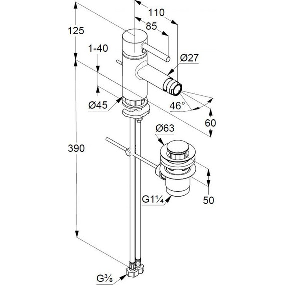 Смеситель для биде Kludi Bozz 385335376, белый матовый фото 2