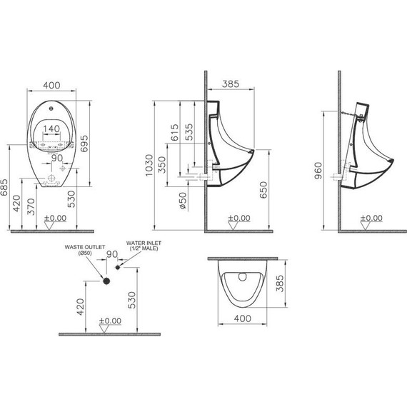 Писсуар подвесной сенсорный VitrA Arkitekt 4106B003-5597 фото 4