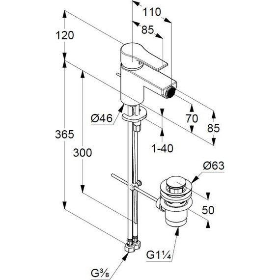 Смеситель для биде Kludi Zenta SL 485303965, черный матовый фото 2