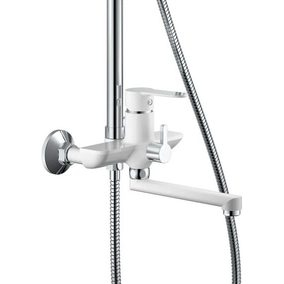 Душевая стойка Haiba HB24557-8, белый/хром - 4 Душевая стойка Haiba HB24557-8, белый/хром фото 4