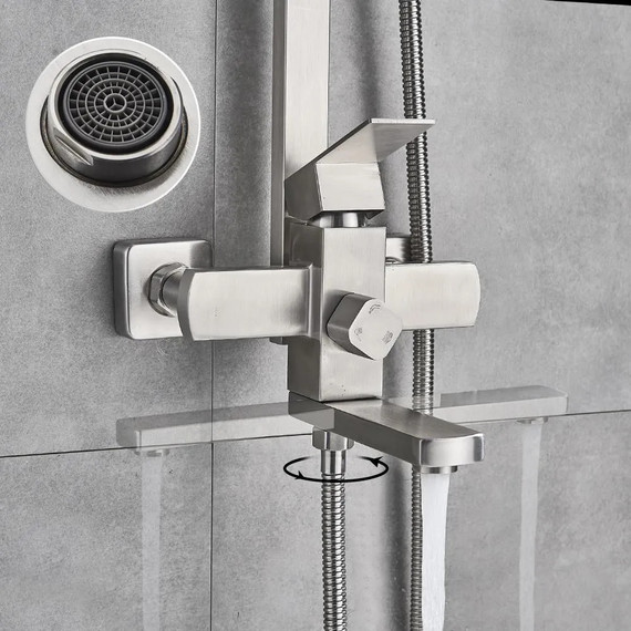 Душевая стойка Haiba HB24803, нержавеющая сталь фото 3