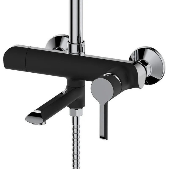 Душевая стойка Haiba HB24805-7, черный/хром - 4 Душевая стойка Haiba HB24805-7, черный/хром фото 4