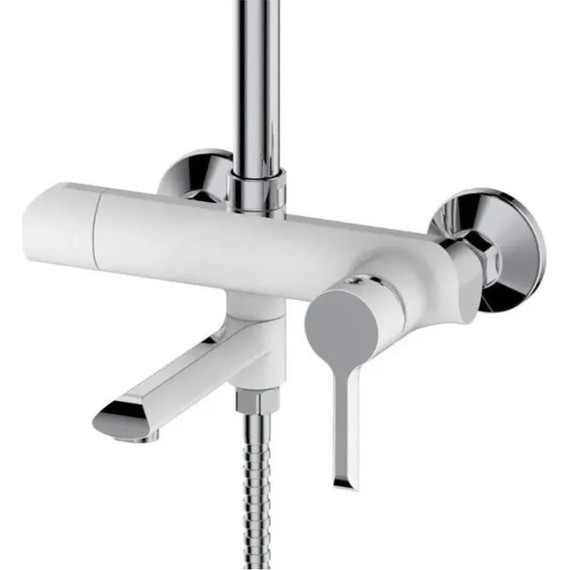 Душевая стойка Haiba HB24805-8, белый/хром - 2 Душевая стойка Haiba HB24805-8, белый/хром фото 2